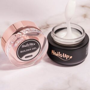Self-leveling nail builder gel NailsUp Milky White 50g - 14